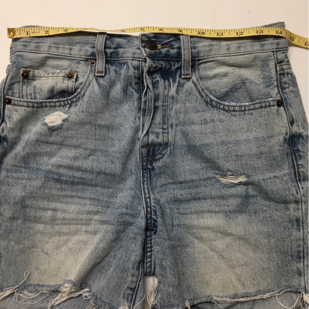 Anthropologie Pistola Cut Off Jean Shorts 26 Blue Button Fly 100% Cotton - Picture 3 of 9